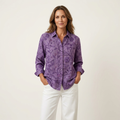 Marguerite | Purple Vine Embroidered Blouse