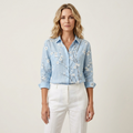 Celestine | Sky Blossom Branch Blouse