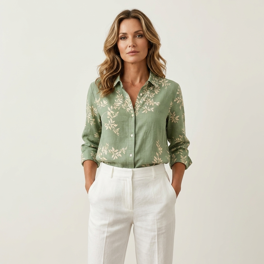 Ivy | Sage Leaf Branch Blouse