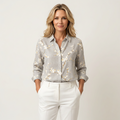 Wren | Neutral Blossom Branch Blouse