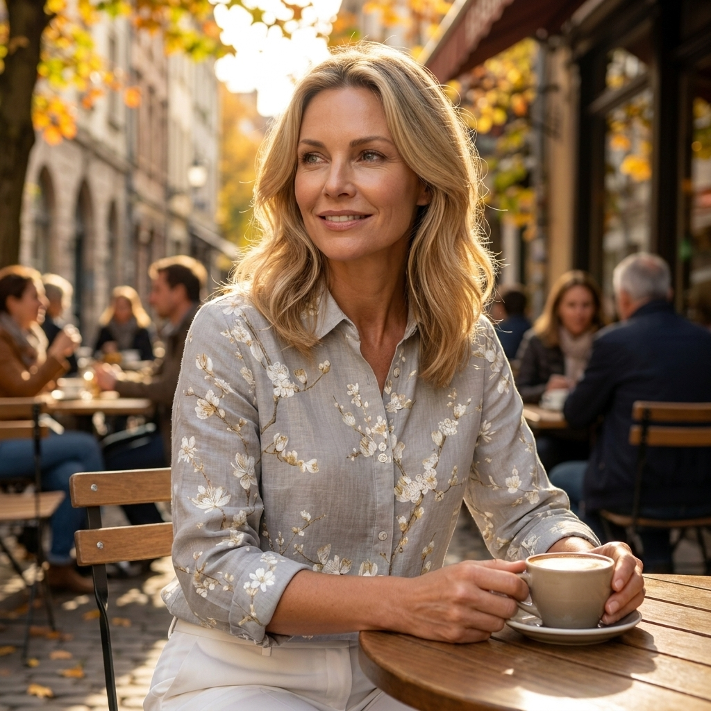 Wren | Neutral Blossom Branch Blouse