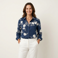 Odalys | Navy Floral Branch Blouse
