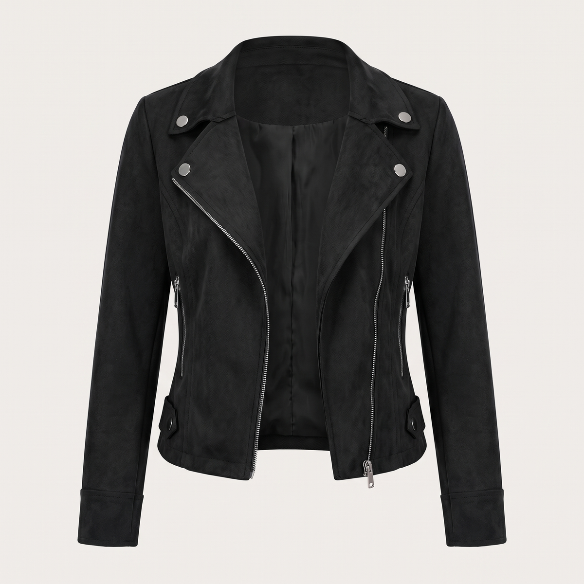 Liliana | Short Suede-Look Jacket With Asymmetric Zip