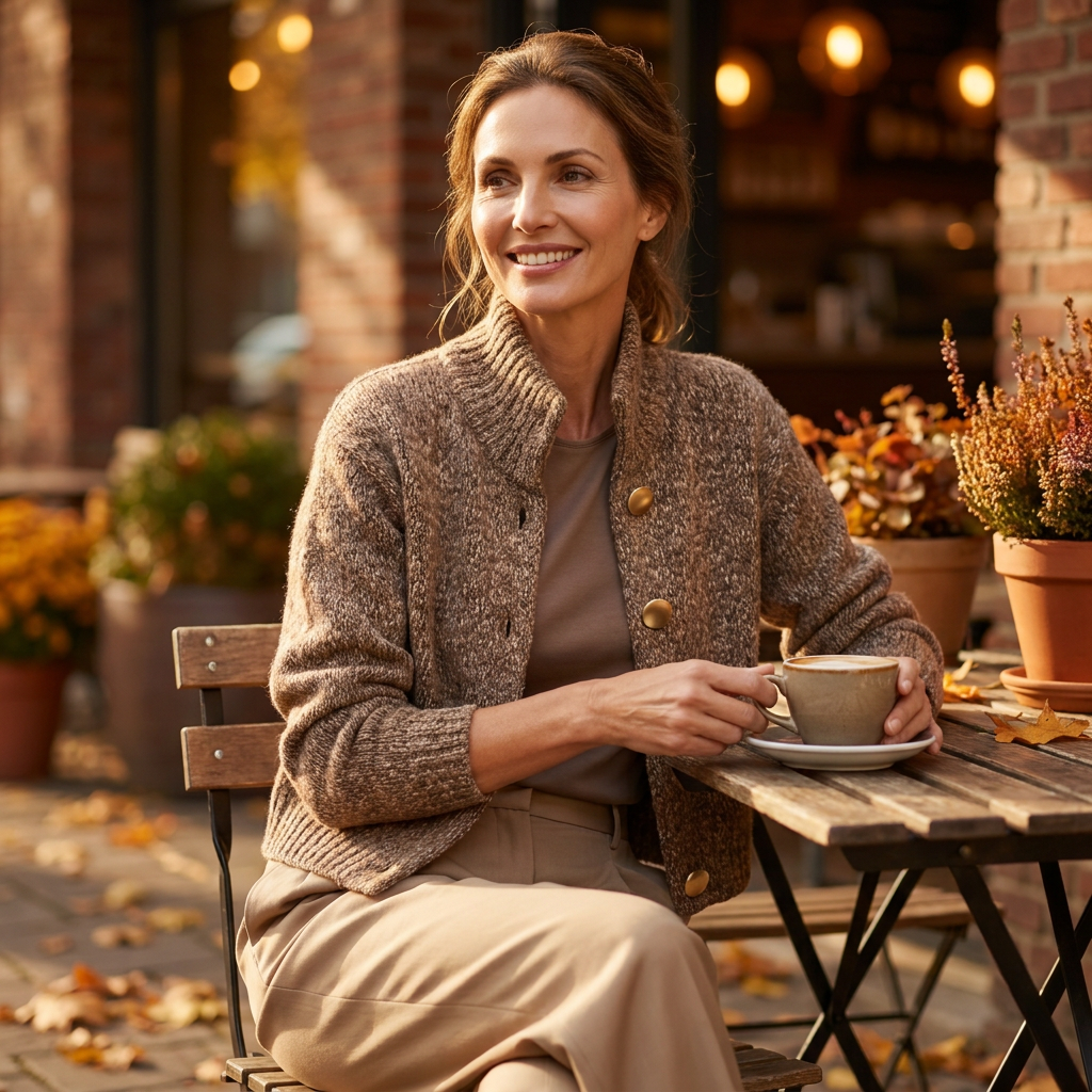 Yasemin | High-Neck Button Knit Cardigan Jacket