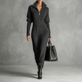 Lisa | Long Knit Dress With Zip Neckline