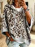 Eliora | Leopard High-Neck Poncho Sweater