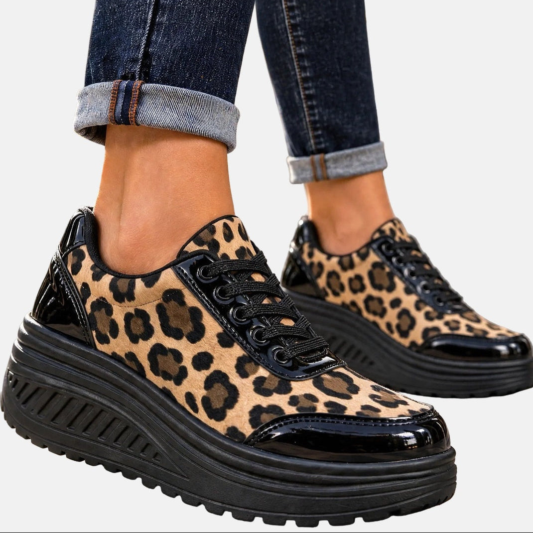 Loretta | Leopard Print Platform Sneakers