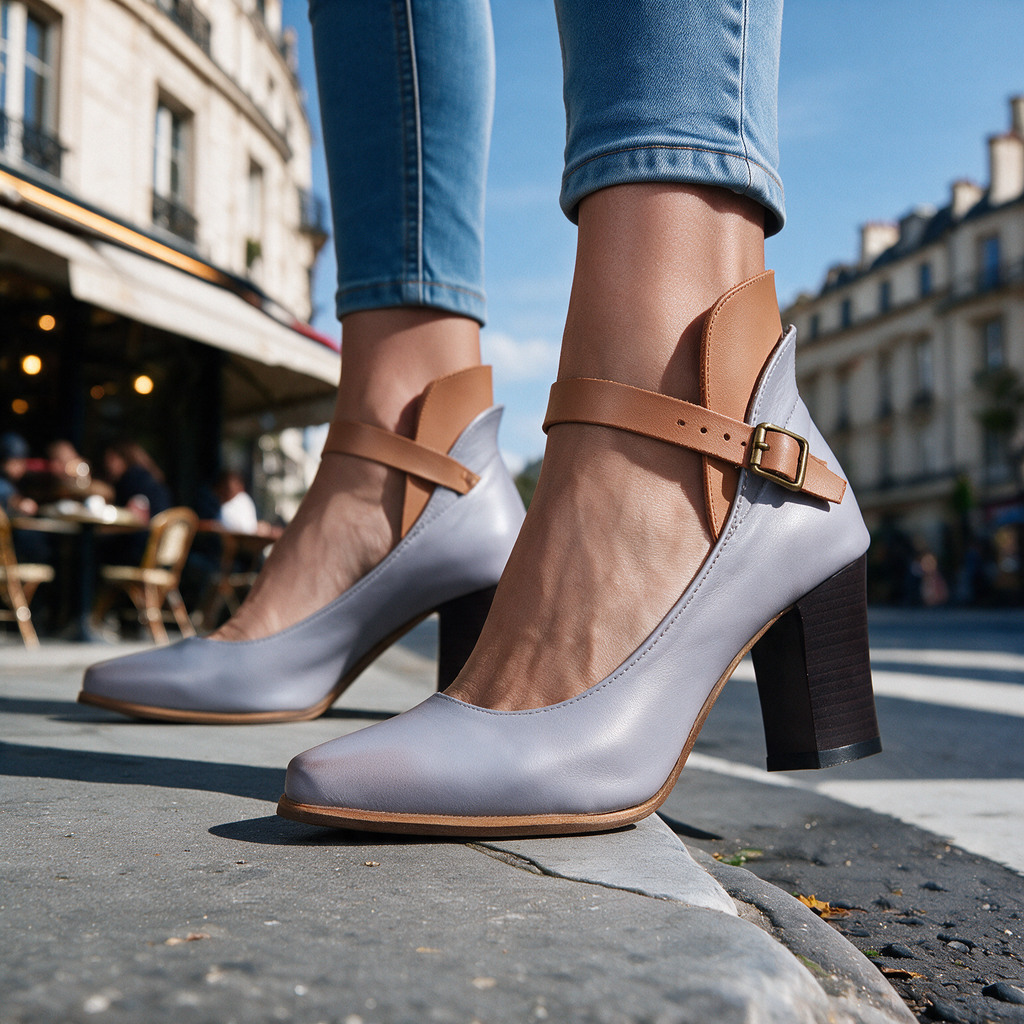 Mariona | Western Block Heels With Ankle Strap