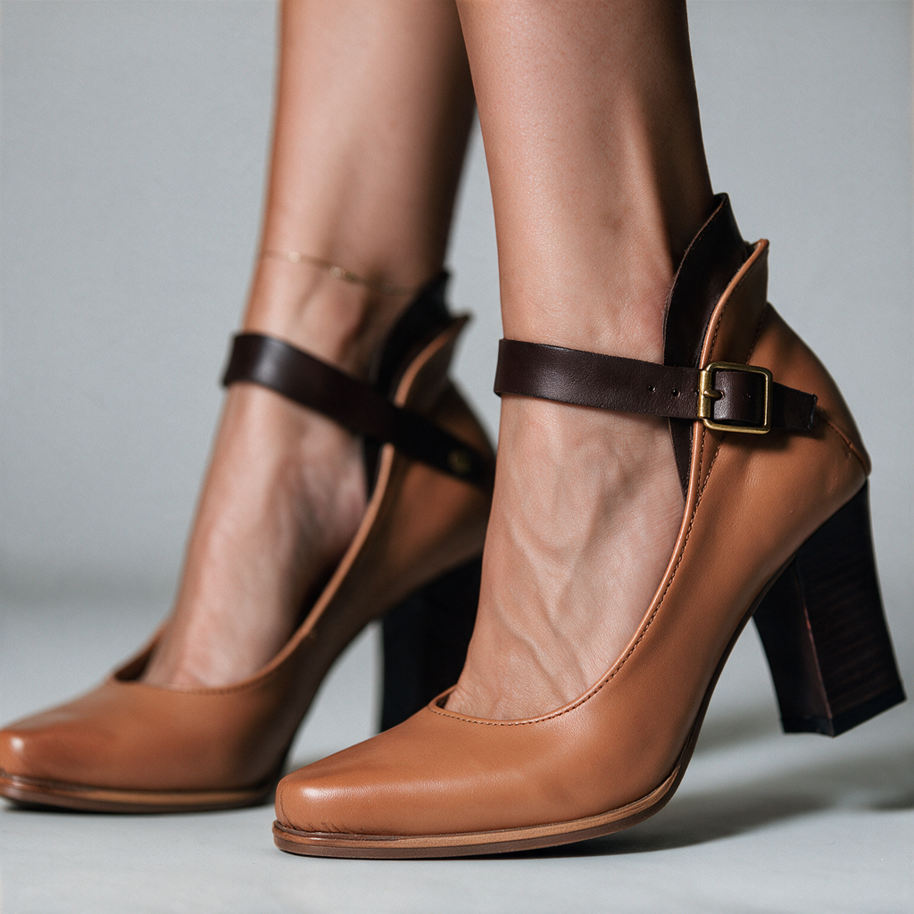 Mariona | Western Block Heels With Ankle Strap