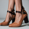 Mariona | Western Block Heels With Ankle Strap