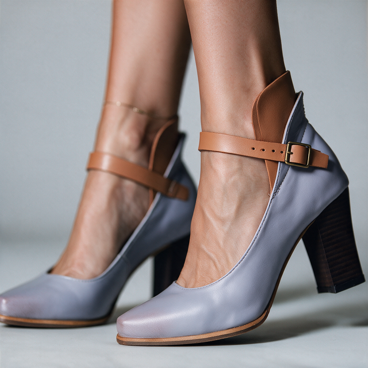 Mariona | Western Block Heels With Ankle Strap