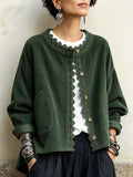 Ivana | Lace-Trim Corduroy Jacket