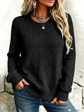Lirienne | Textured Open-Knit Sleeves Sweater