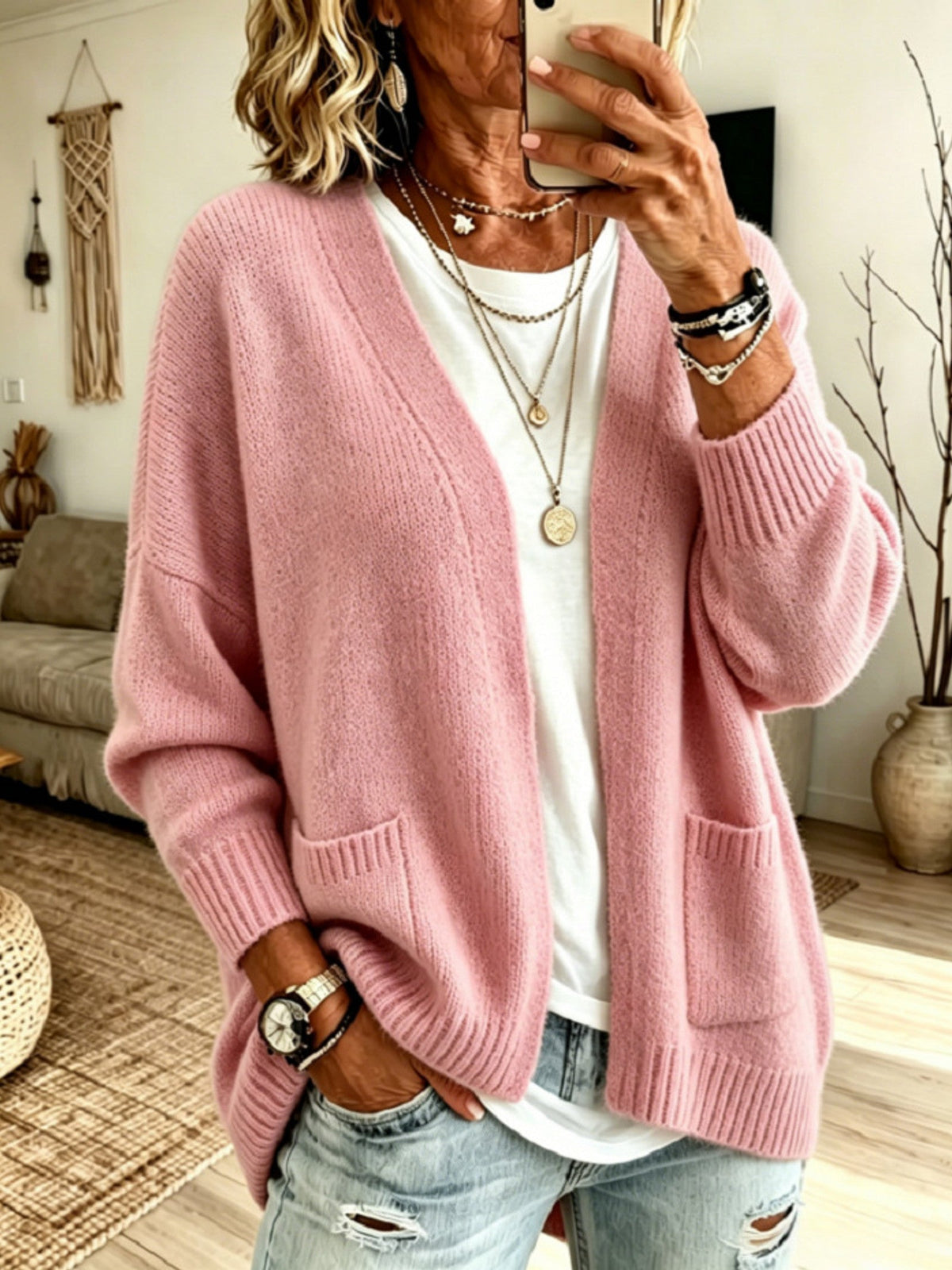 Ismene | Open-Pocket Knit Cardigan