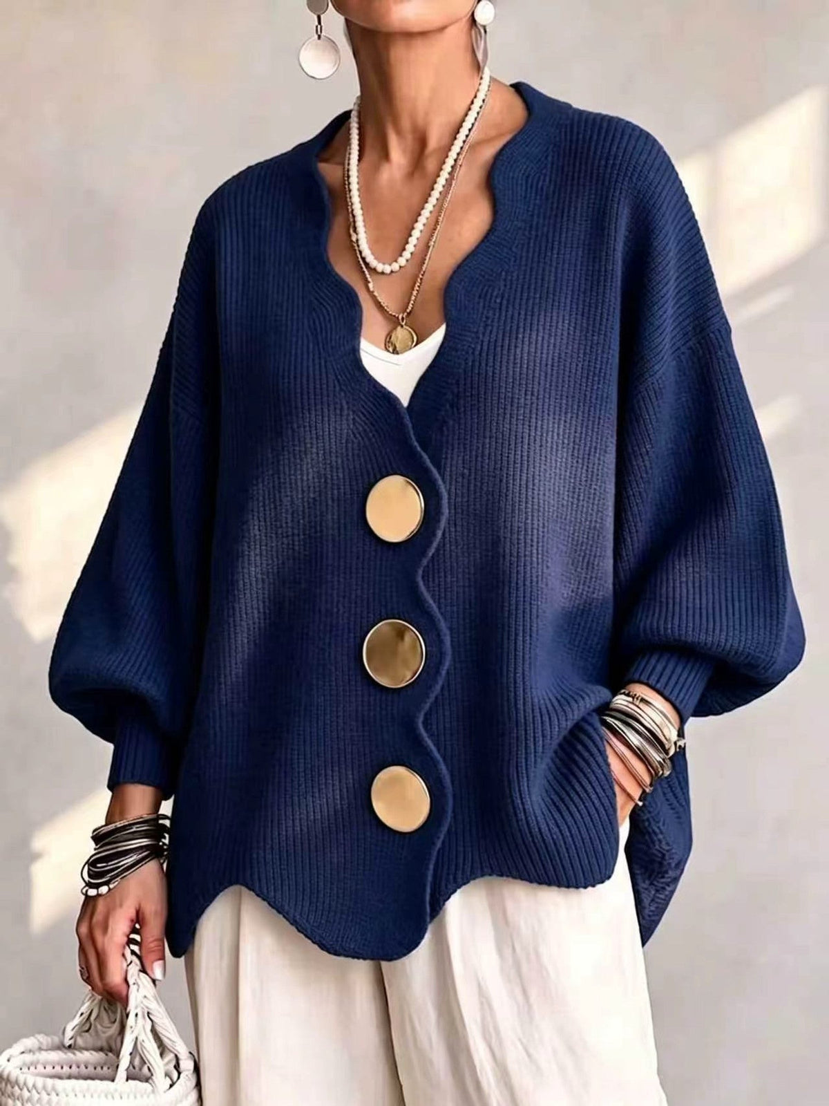 Odalys | Wavy Knit Cardigan