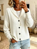 Calista | Cable-Knit Cardigan With Scarf Collar